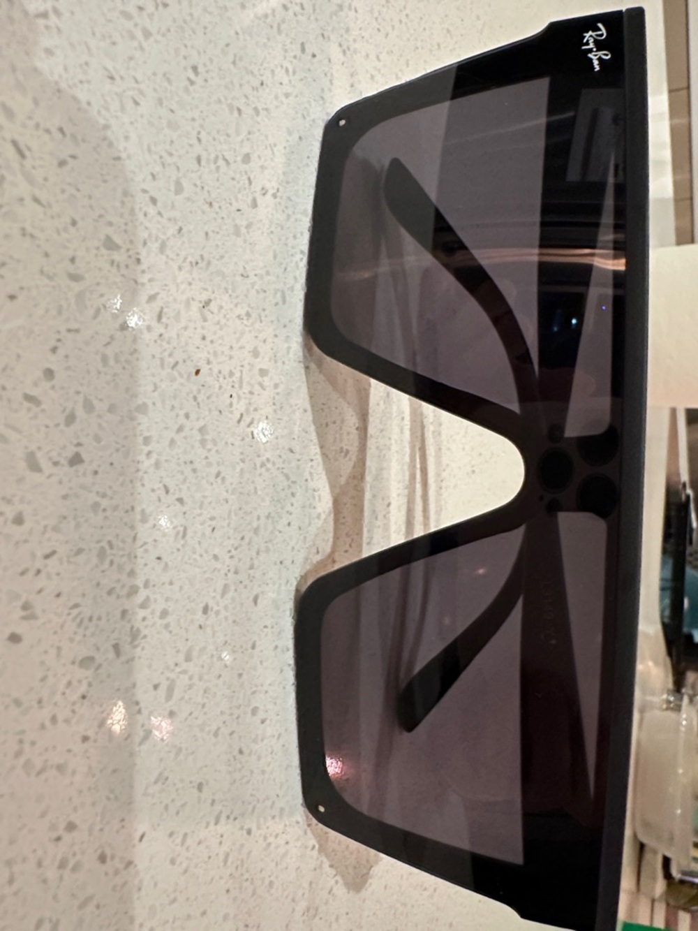 Ray-Ban Black Shield Sunglasses with Dark Smoke Lenses
